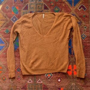 Free People V-Neck Sweater - Tan